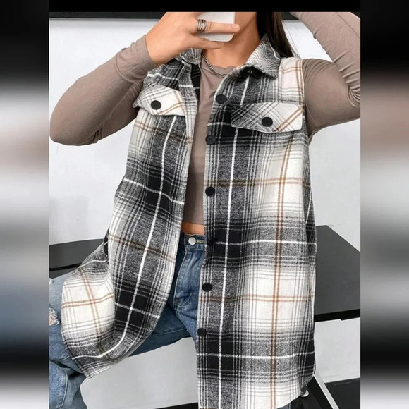SHEIN Plaid Button Up VEST - Picture 6 of 10